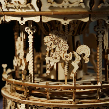ROKR Romantic Carousel DIY 3D Träpussel & Speldosa