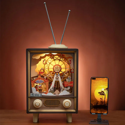 Rolife Sunset Carnival Musikspeldosa DIY Miniatyrscen Med Nöjesparkstema