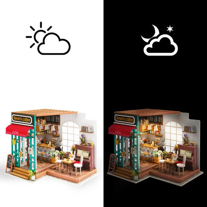 Rolife Simon’s Coffee DIY Miniature Dollhouse Simon's Coffee Charmiga Lilla Kafé