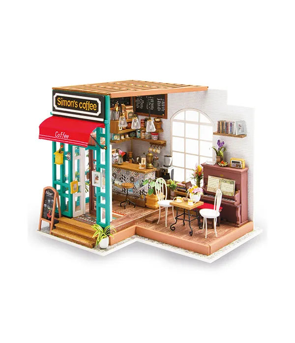 Rolife Simon’s Coffee DIY Miniature Dollhouse Simon's Coffee Charmiga Lilla Kafé