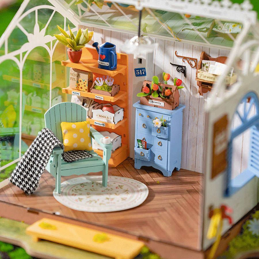 Rolife Dreamy Garden House DIY Miniatyrhus I Europeisk Trädgårdsstil