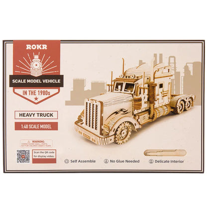 ROKR Heavy Truck 3D Träpussel Tuff Lastbil att Bygga Själv i Trä