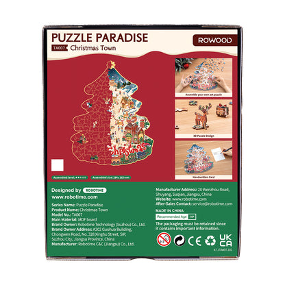 Rowood Christmas Town Wooden Jigsaw Puzzle TA007