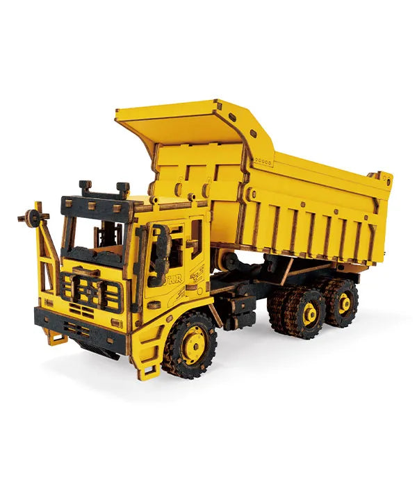 ROKR Dump Truck 3D Träpussel Byggbar Dumpermodell för Barn & Vuxna