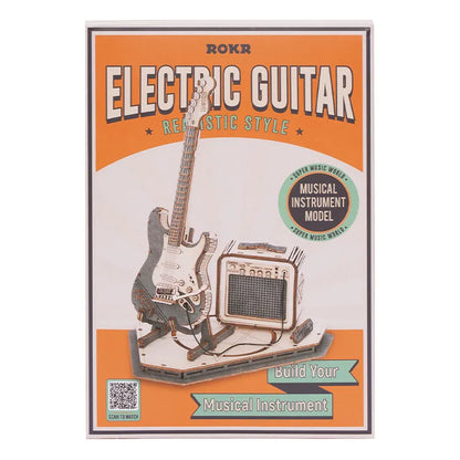 ROKR Electric Guitar 3D Träpussel Byggbar Elgitarrmodell för Musikälskare