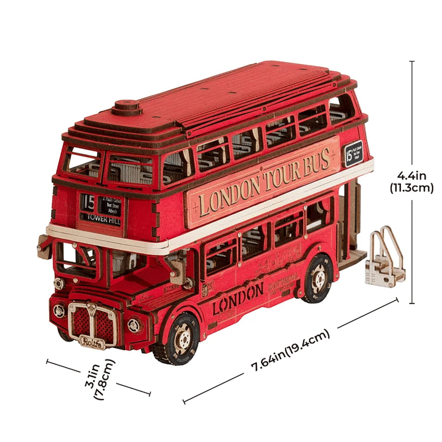 Rolife London Tour Bus 3D Träpussel av Dubbeldäckare