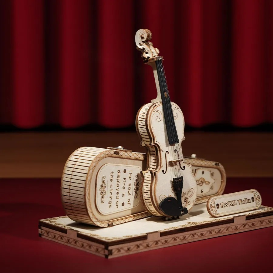ROKR Violin Capriccio 3D Träpussel Vacker Musikmodell att Bygga Själv