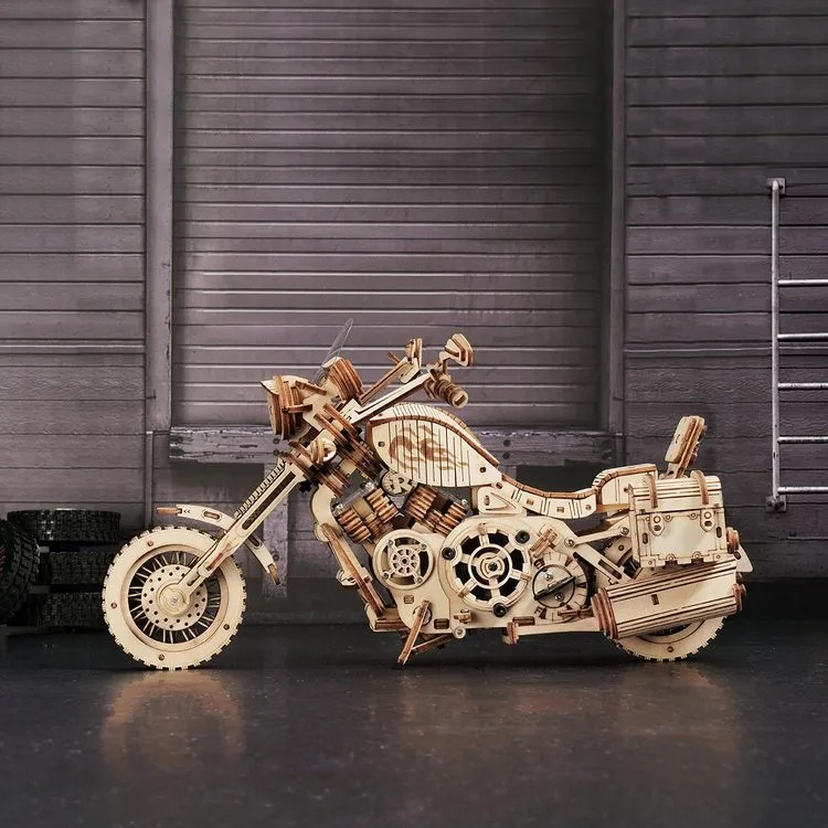 ROKR Cruiser Motorcycle Mechanical Puzzle med Rörliga Kolvar