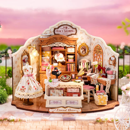 Rolife Elsa's Tailoring DIY Miniature House DG178 - It-store.se