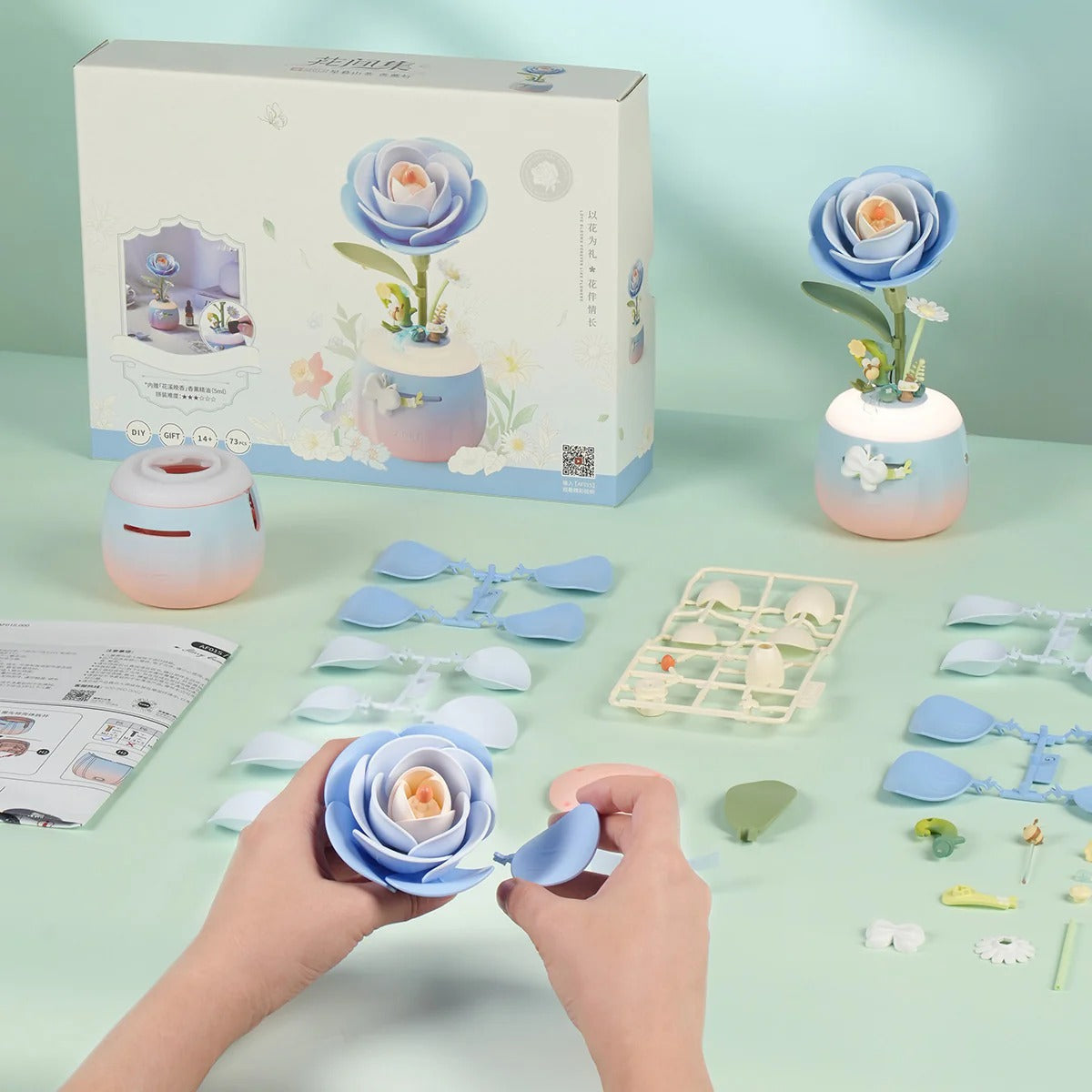 ROKR Starry Camellia Lamp DIY 3D Flower Night Light AF01S - It-store.se