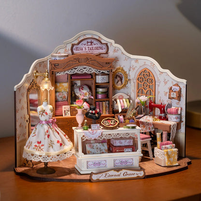 Rolife Elsa's Tailoring DIY Miniature House DG178 - It-store.se