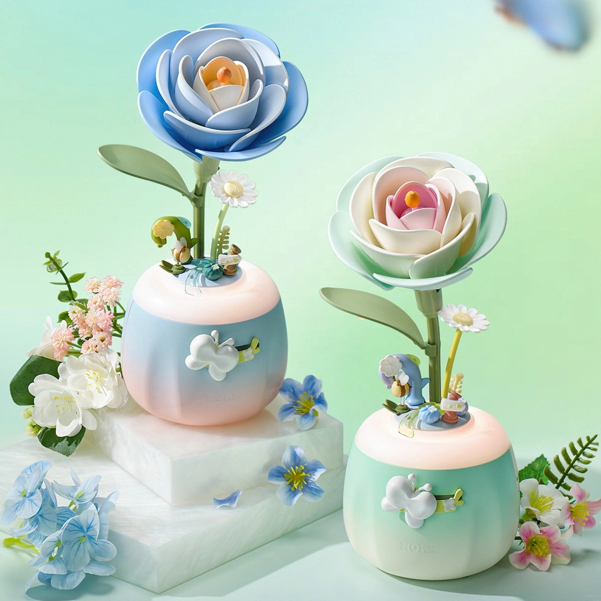 ROKR Minty Camellia Lamp AF02S Flower Night Light 3D Puzzle