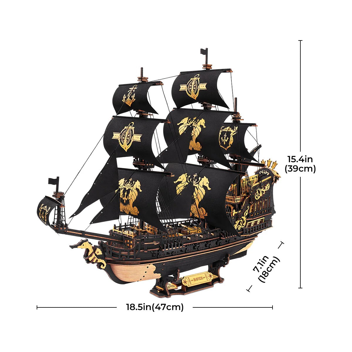 ROKR 3D Wooden Puzzle The Seahorse Barque MCB02 - It-store.se