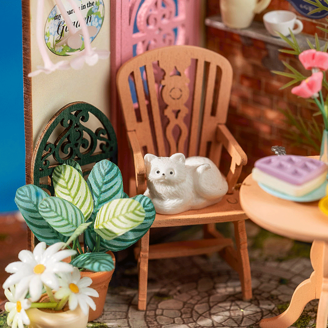 Rolife Fancy Tea Yard DIY Miniatyrhus för Kreativa Hantverksälskare