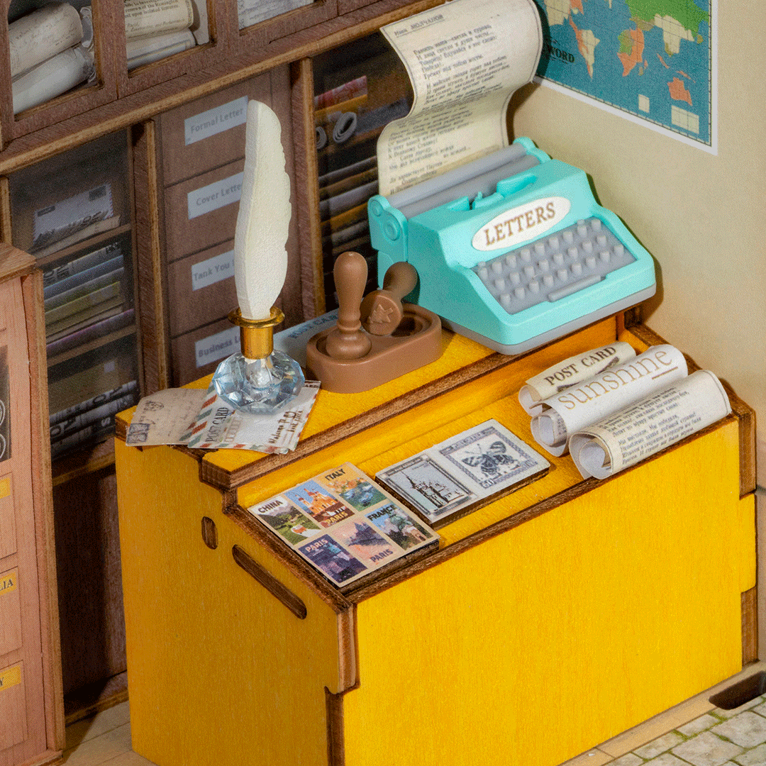 Rolife Century Post Office DIY Miniatyrhus Postkontor i Trä
