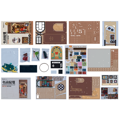 Rolife Bookstore Book Nook DIY Miniatyrbokhandel med Retrokänsla