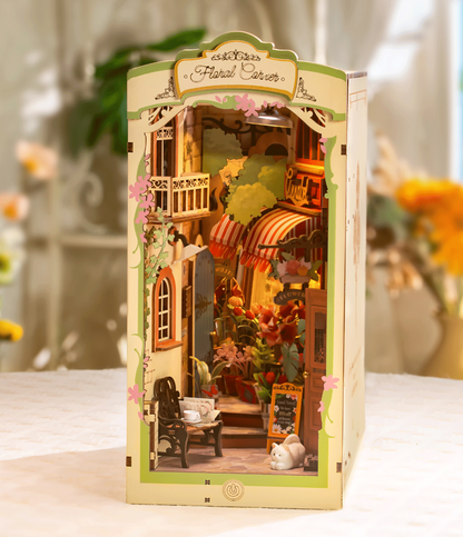 Rolife Floral Corner Book Nook DIY Miniatyr Blomsterbutik